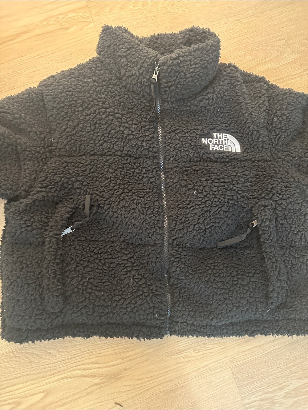 The North Face Black Crop Sherpa Fleece Zip Jacket - Picture 3 of 6
